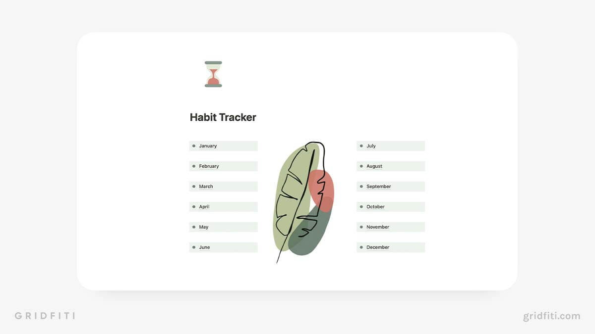 Aesthetic Minimal Notion Habit Tracker Template