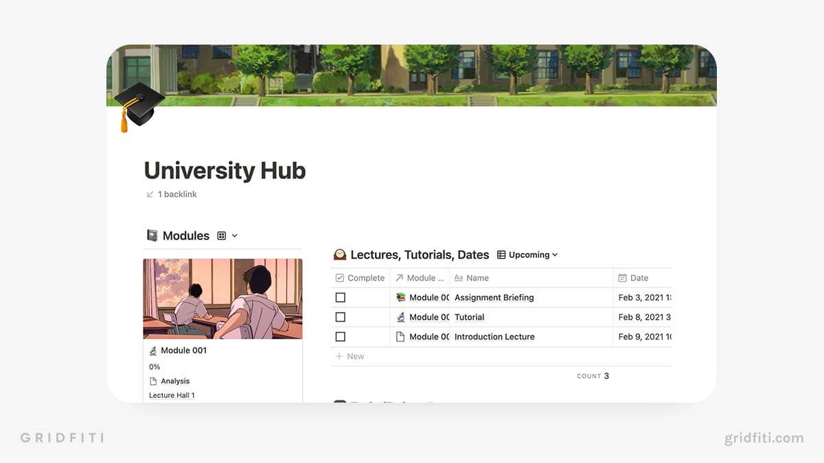 Student Productivity Hub - Anime Notion Template
