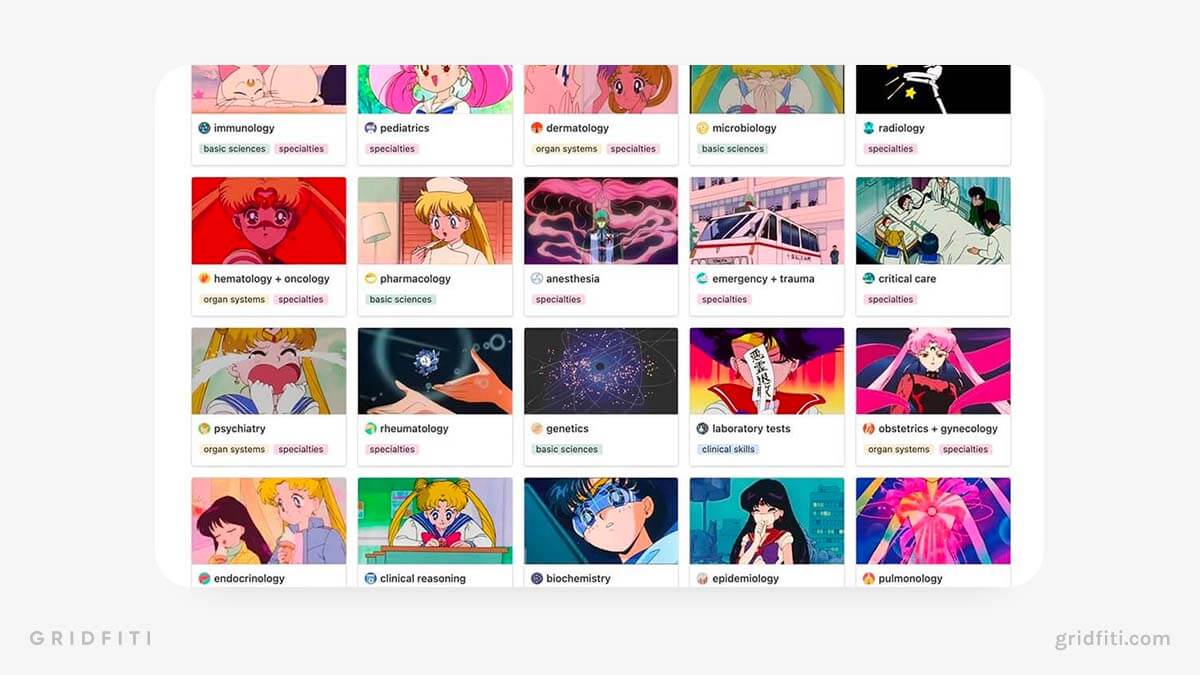 Sailor Moon Notion Template Aesthetic
