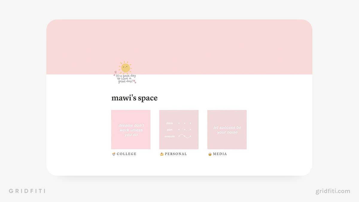 Pink Aesthetic Notion Template