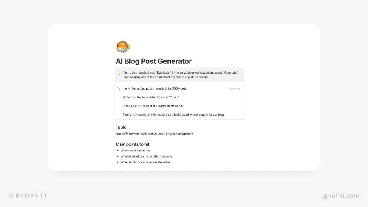 AI Blog Post Generator