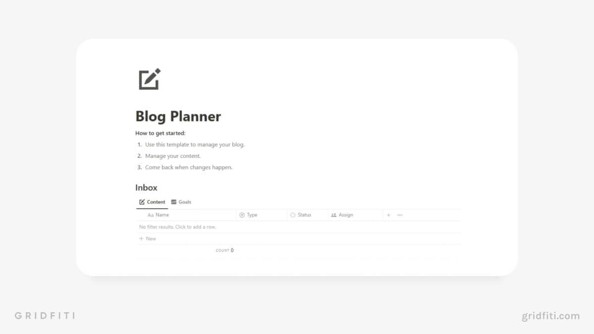 Notion Blog Planner 