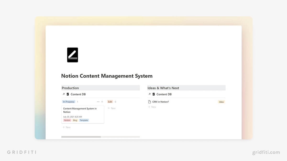 Notion Blog Content Management System Template