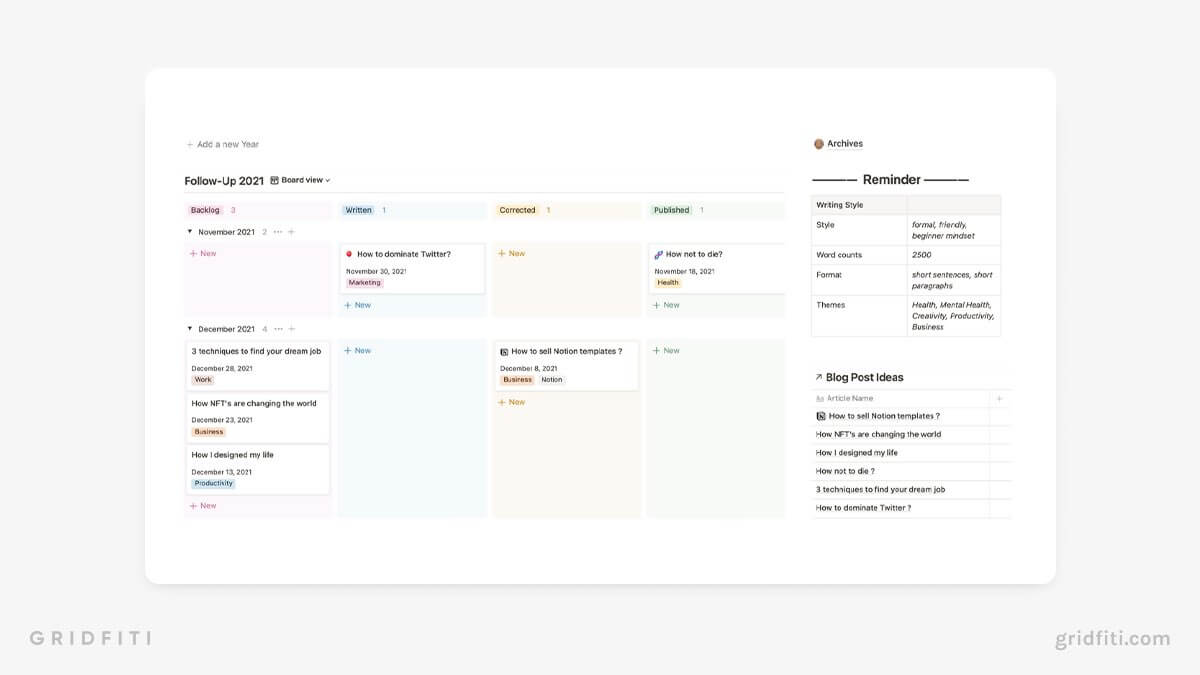 The 7 Best Notion Blog Templates for Bloggers in 2023 Gridfiti