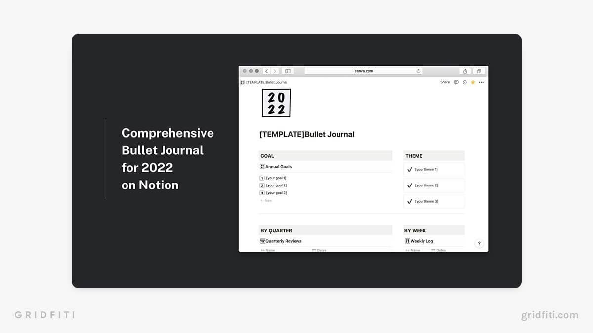 Bullet Journal Template for Notion