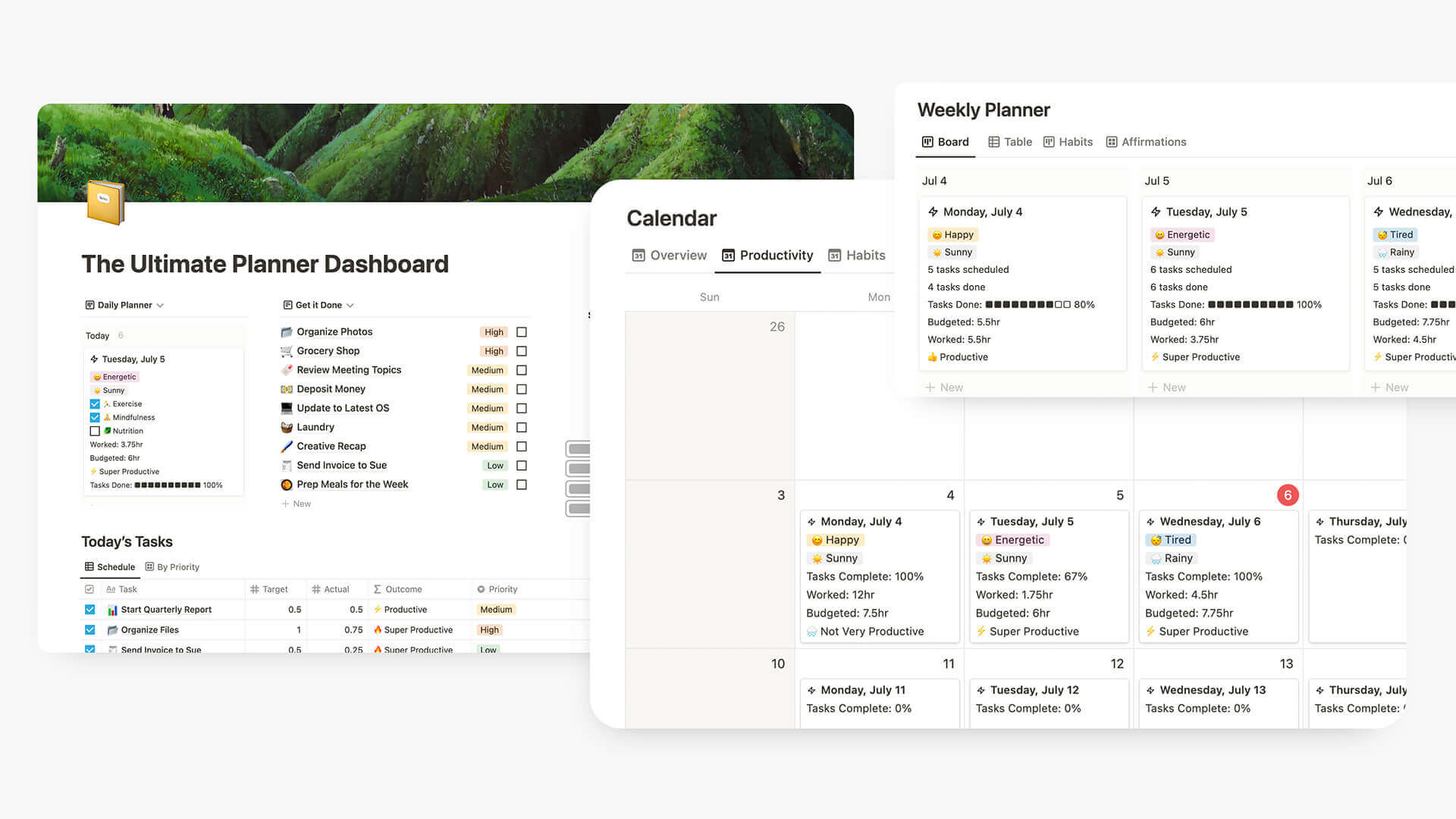 Calendar Planner Dashboard