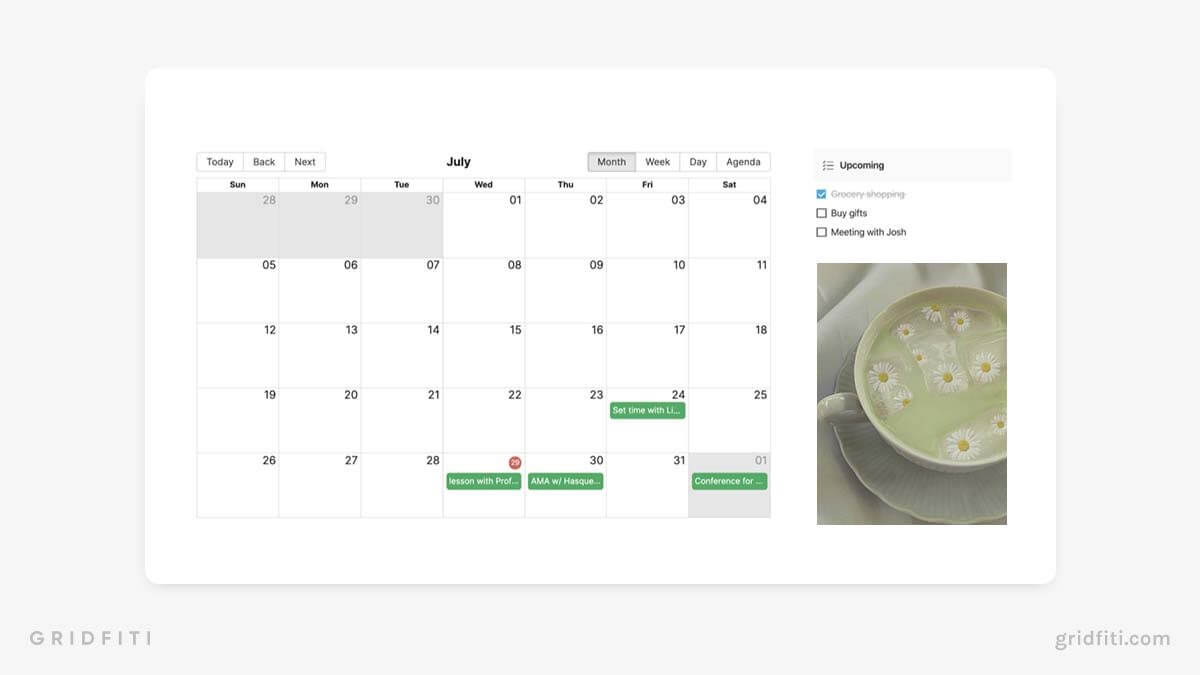 The 10 Best Notion Calendar Templates & Widgets | Gridfiti