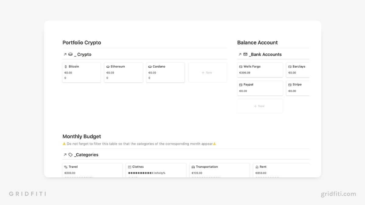 Notion Crypto & Finance Tracker