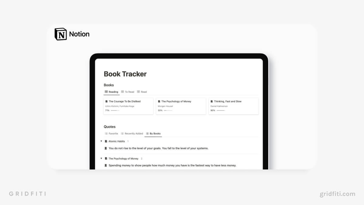 Free Notion Book Tracker