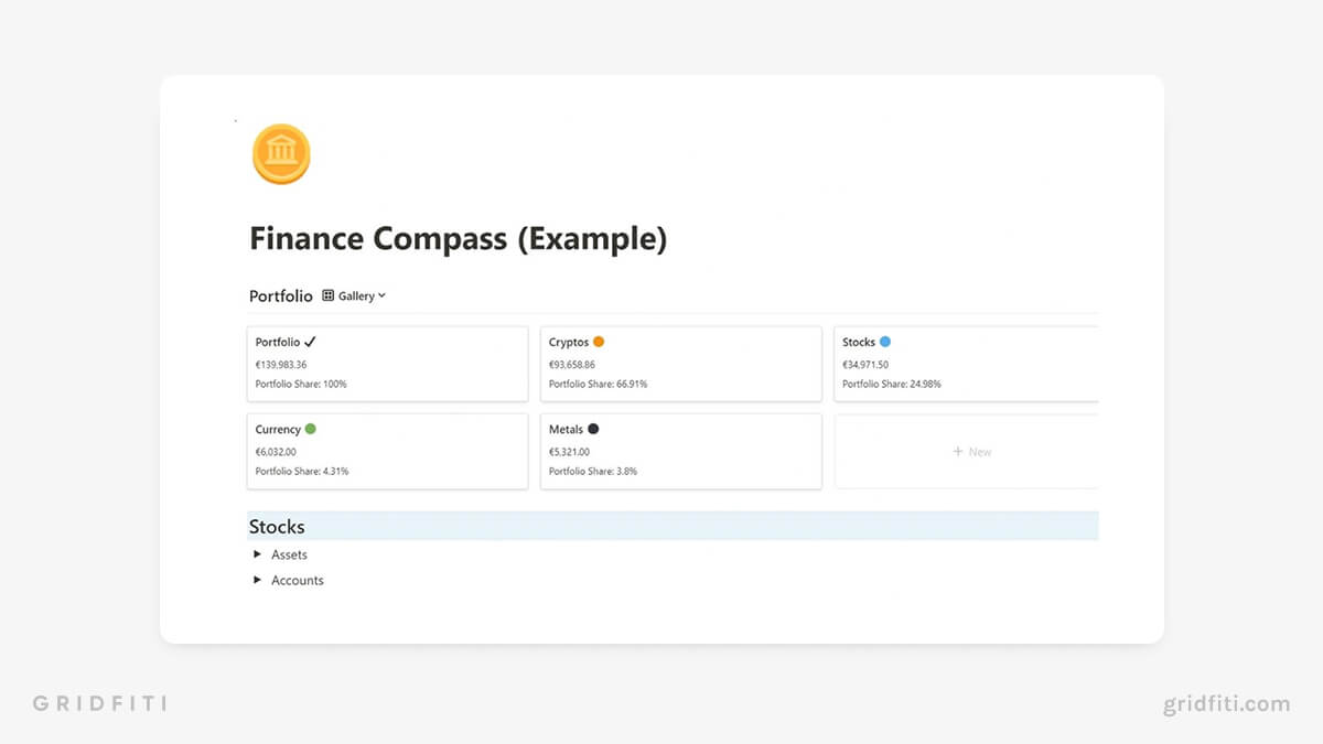 Notion Investment Portfolio Template