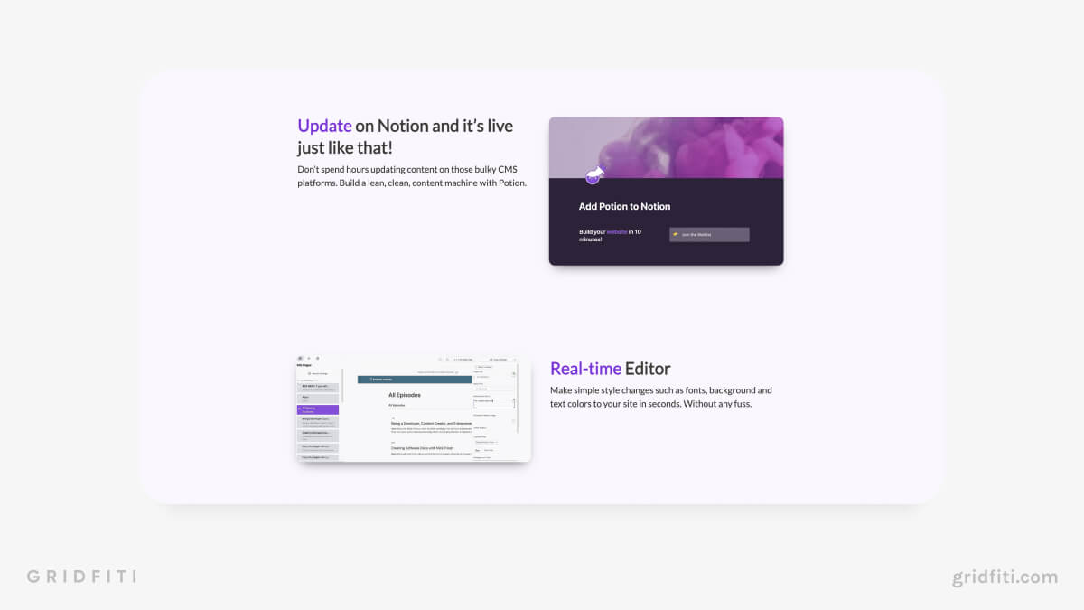 Potion – Custom Notion CMS Website