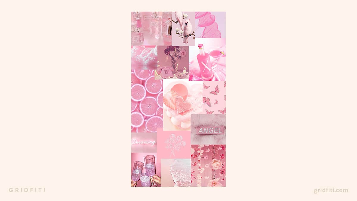 Pink Aesthetic Mobile Collage Wallpaper
