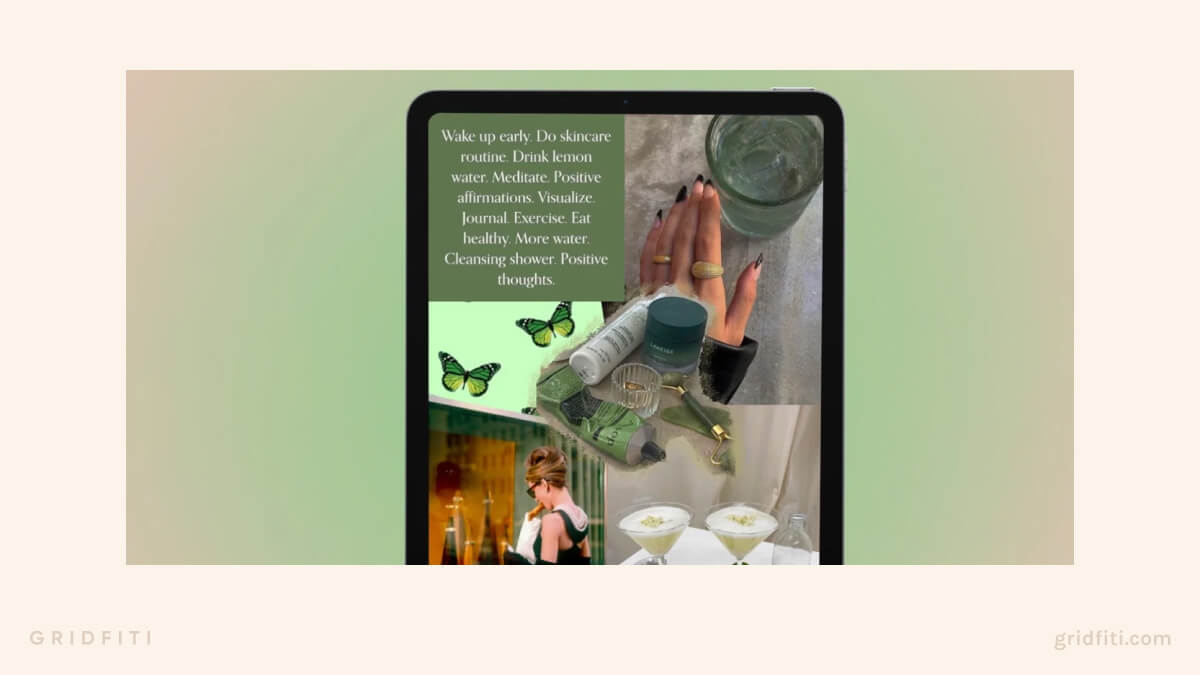 Green Collage iPad Wallpaper