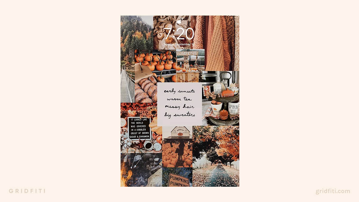 Fall Aesthetic Collage iPad Wallpaper