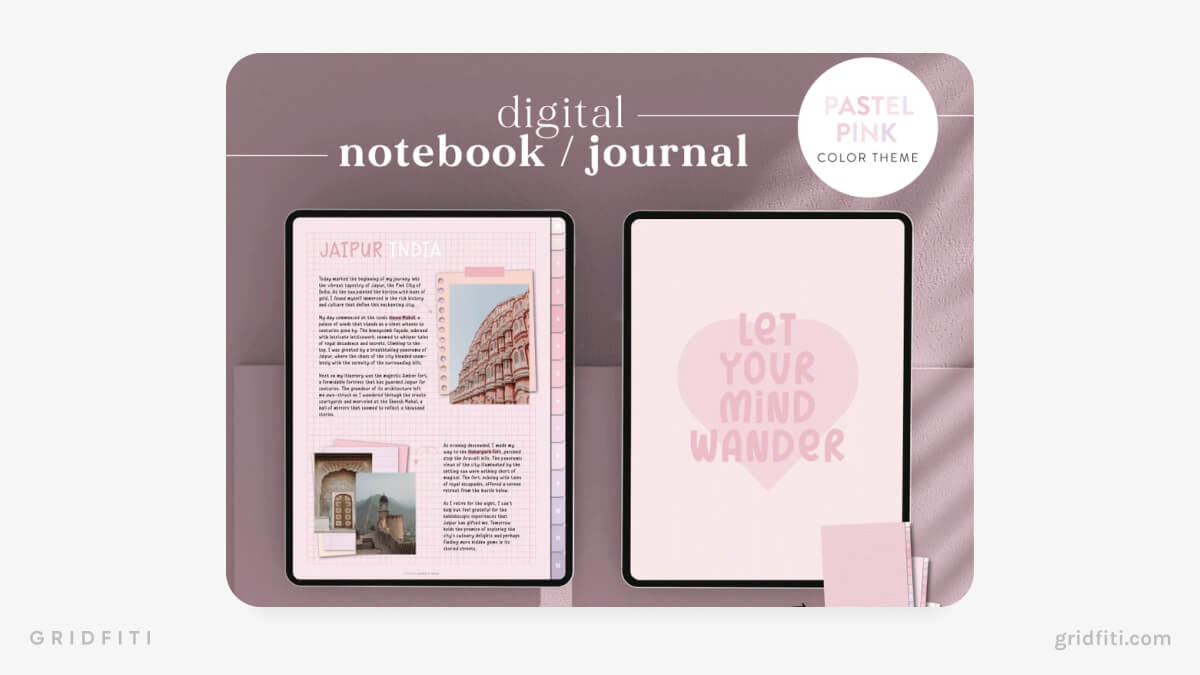 Cute Pink Daily Journal (Hyperlinked)