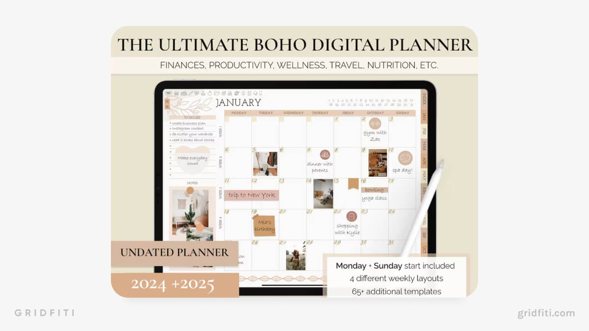 The Ultimate Boho Aesthetic Digital Planner
