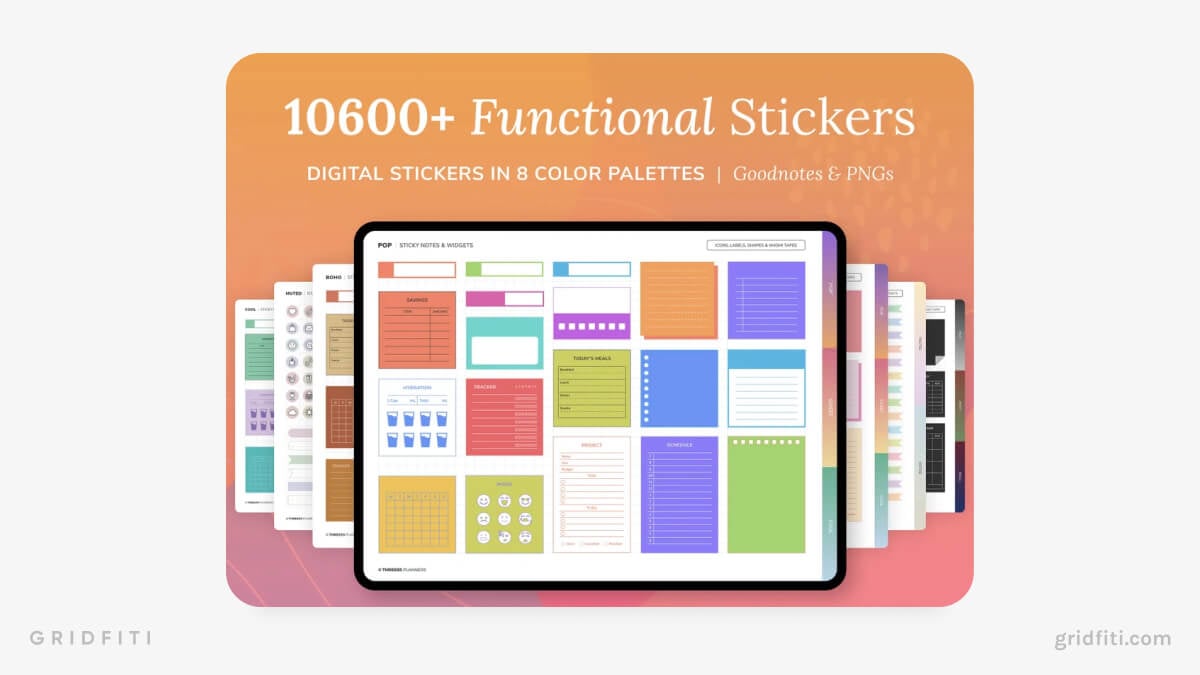 Vibrant & Colorful Productivity & Functional Digital Sticker Pack