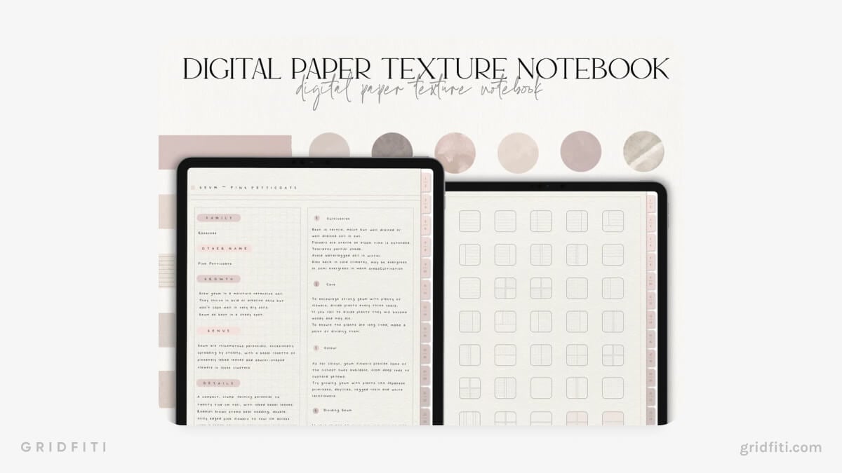 Blush Themed Digital Notebook (30 Tabs)