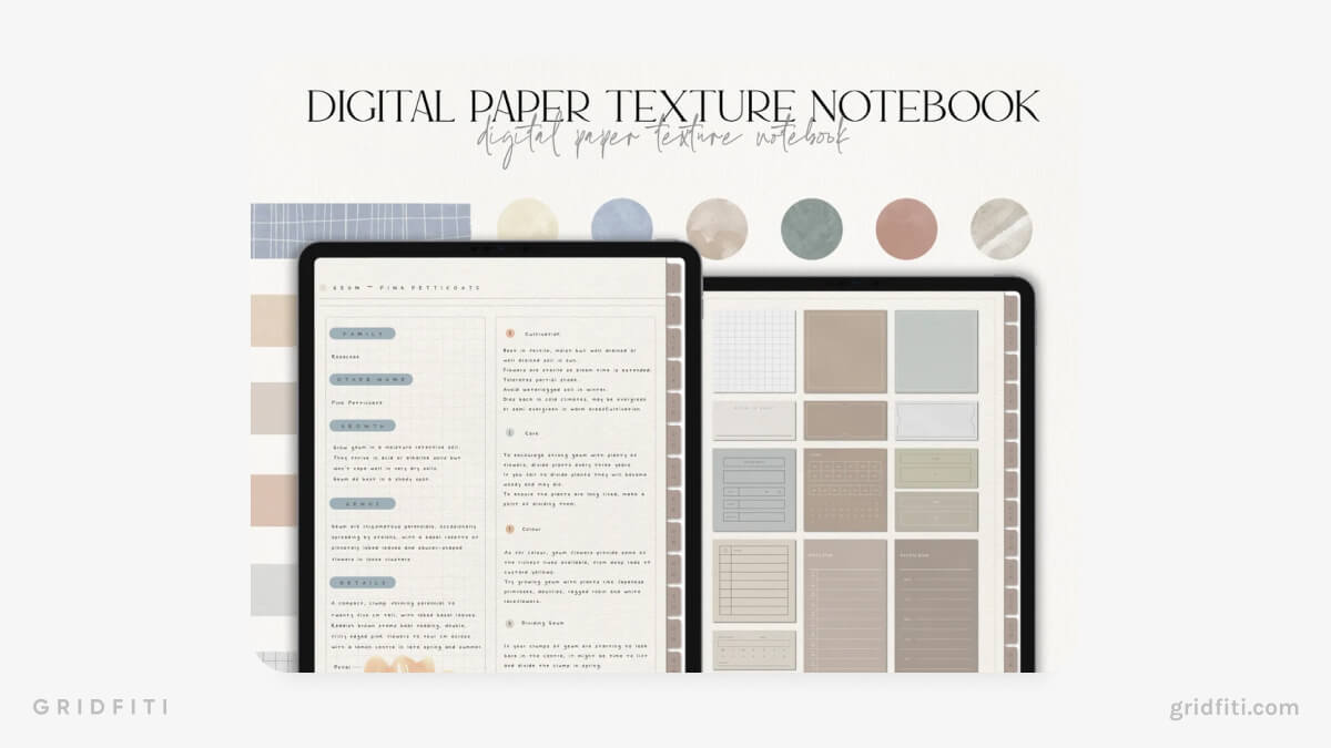 Digital Paper Texture Notebook