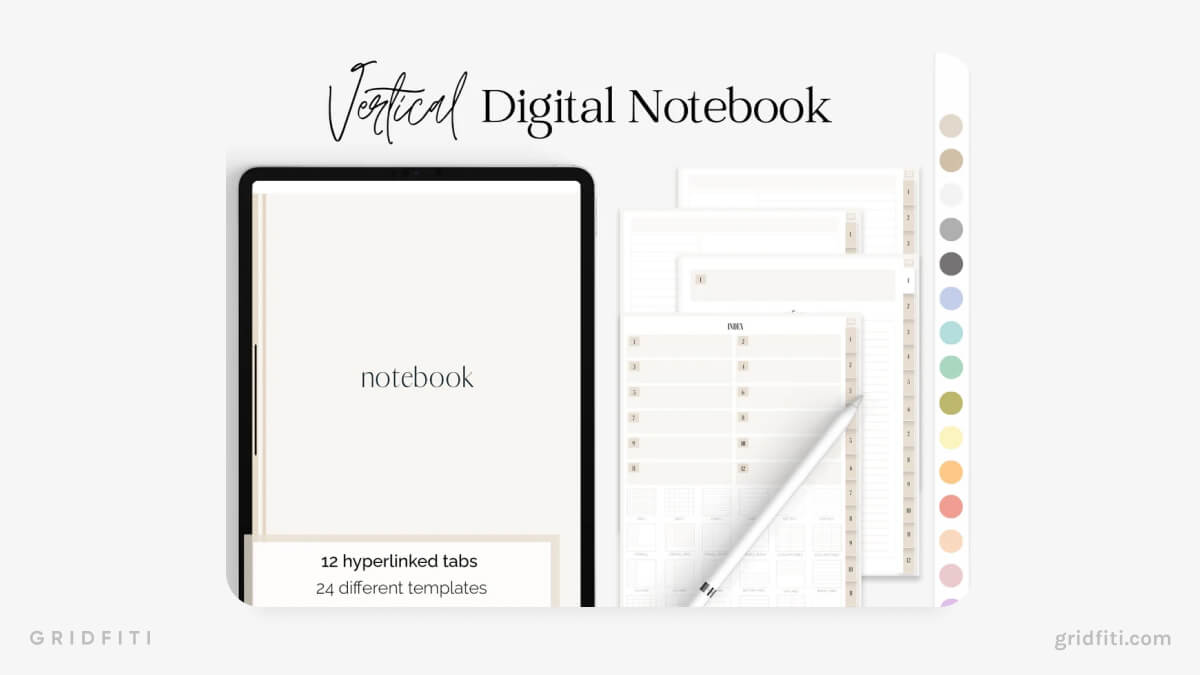 Monochromatic Digital Notebook Template