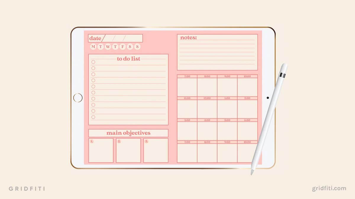 Peach Digital Notability Planner