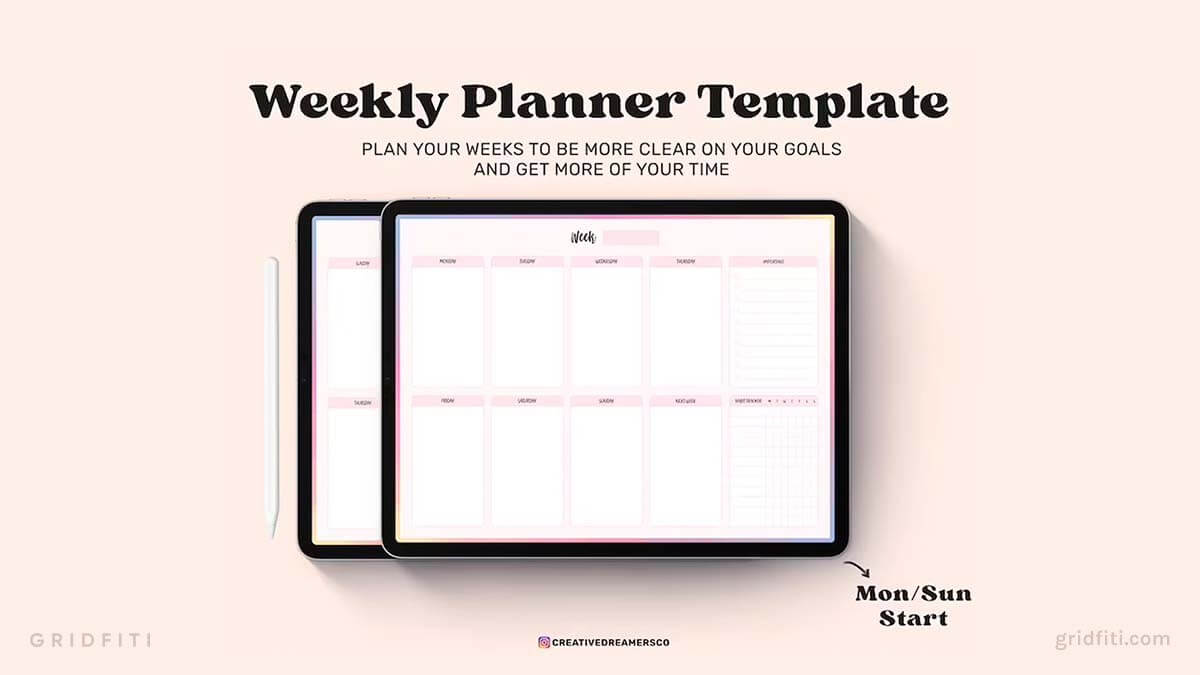 Notability Weekly Planner Template