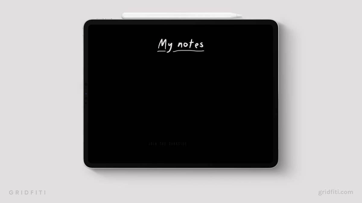 Notability Black Blank Paper Note-Taking Template