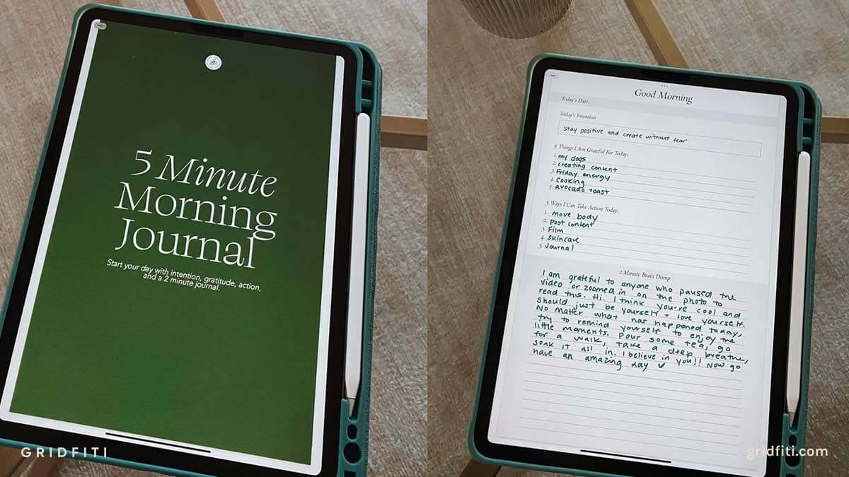 Notability Five-Minute Morning Digital Journal Template