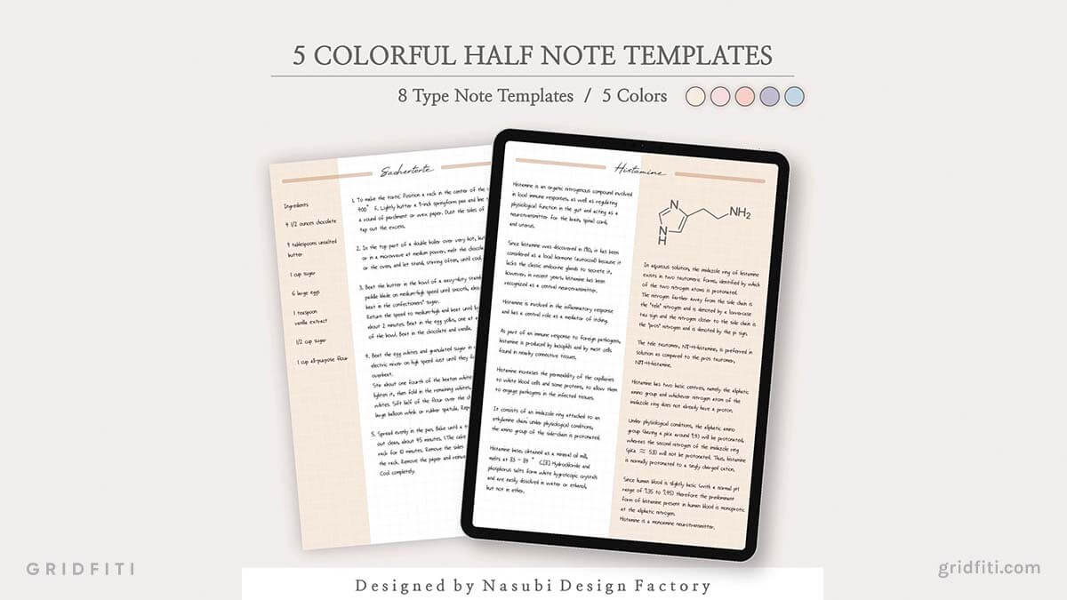 Colorful Notability Lined Paper & Note-Taking Templates