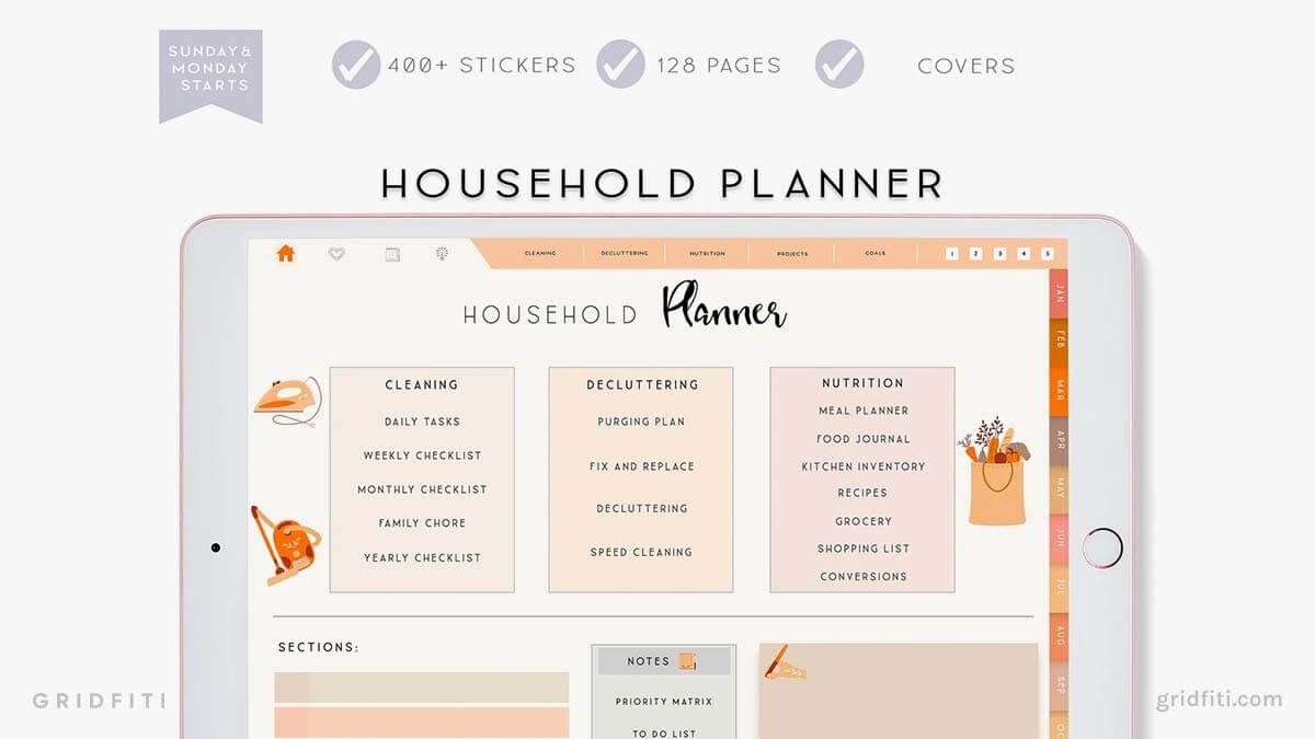 Household Digital Planner for Notability