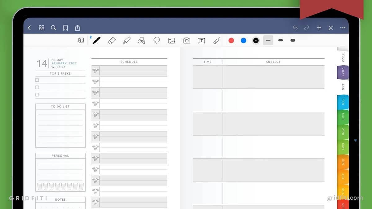 Notability Teacher Planner Template