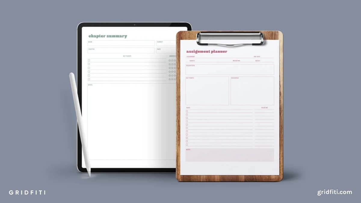 Study Planner Template for Notability