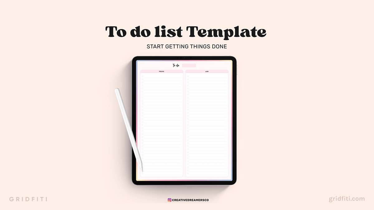 notability to do list template