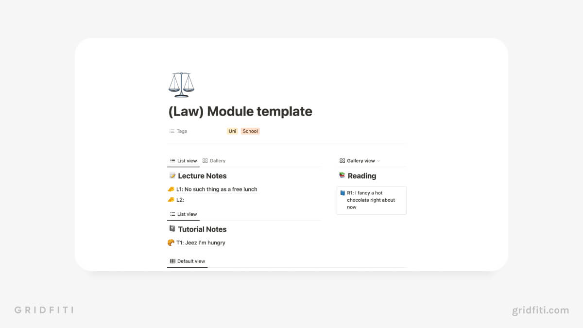 Lecture Note-Taking Template for Notion