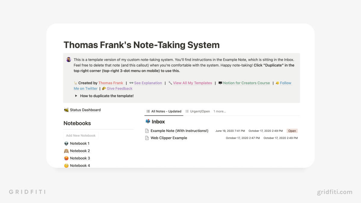 Thomas Frank’s Note-Taking System