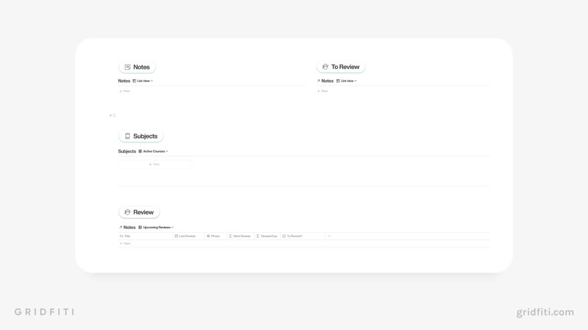 Notion Student Note-Taking Template