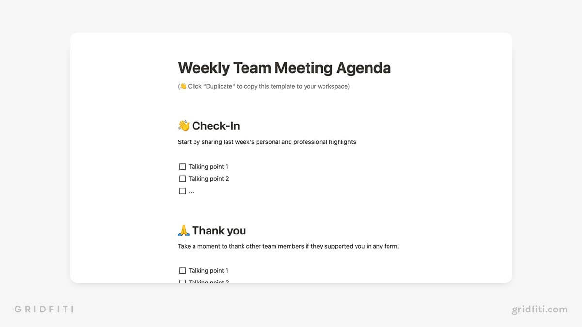 Meeting Note-Taking Template for Notion