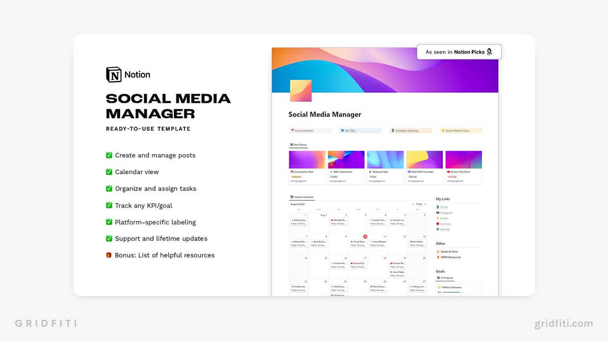Notion Social Media Manager Template