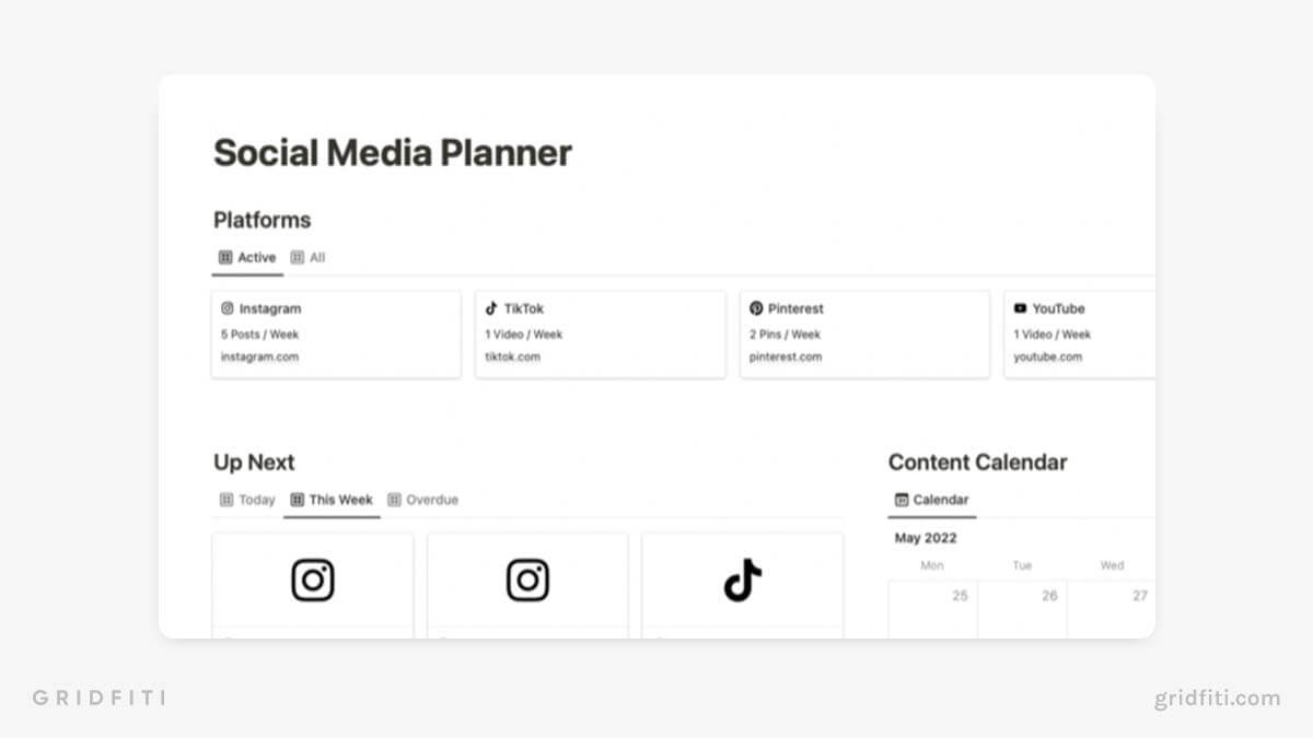 30 Notion Social Media Templates Content Creation Hubs Gridfiti