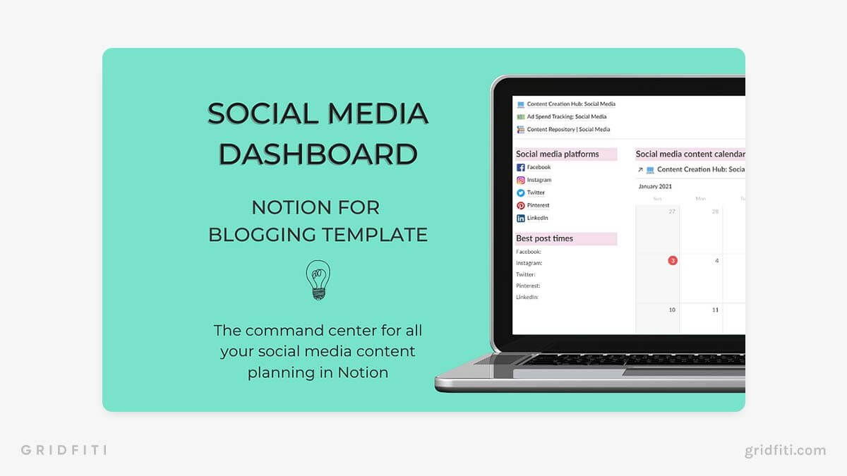 15 Notion Social Media Templates & Content Creation Hubs Gridfiti