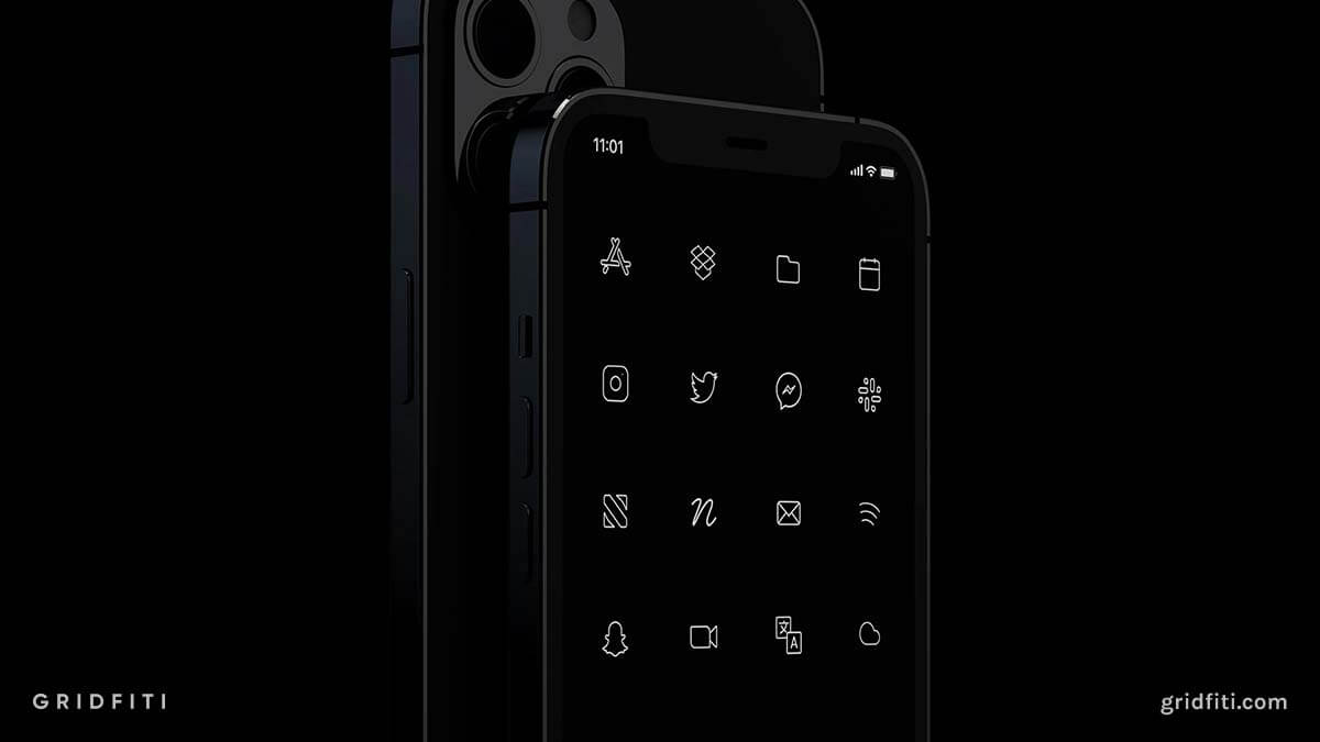 Line Monochrome App Icons