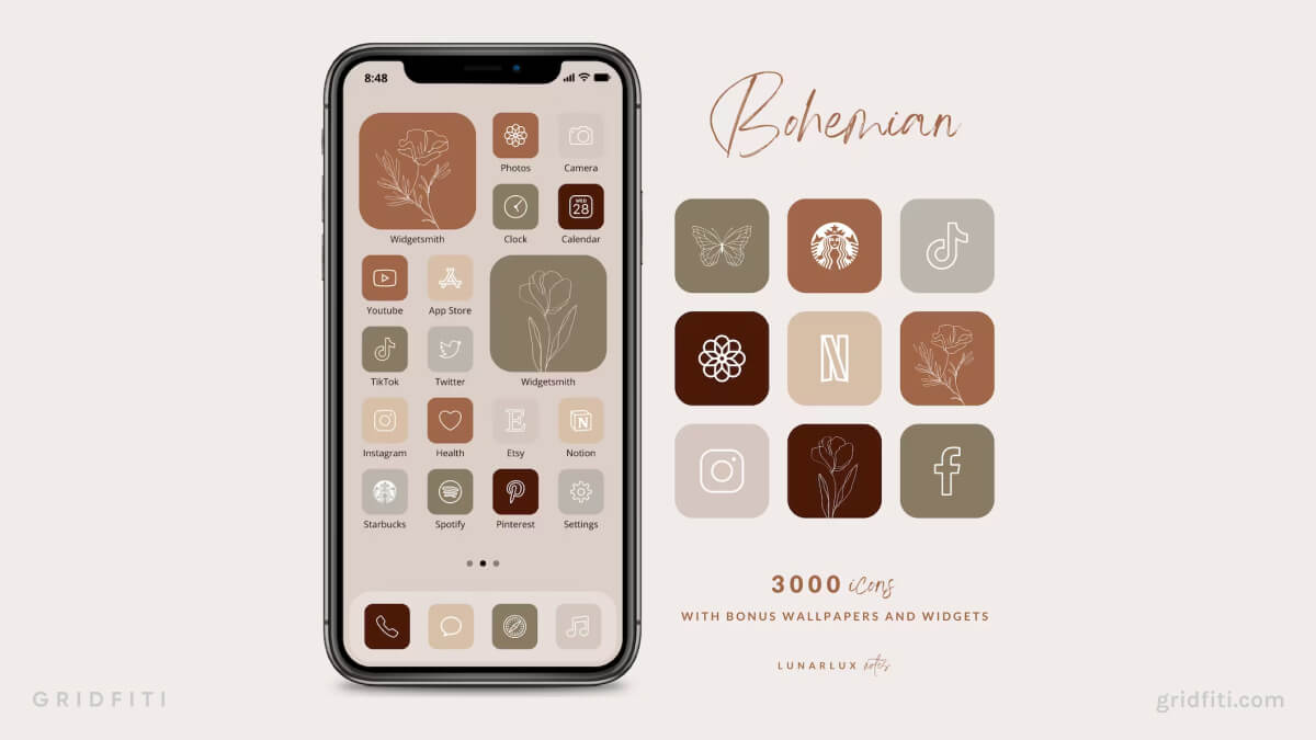Bohemian App Icon Set for Smartphone