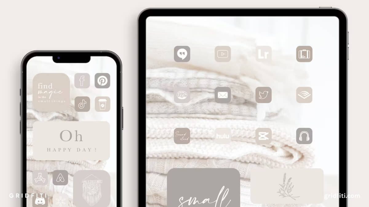 Neutral Gray Beige App Icons