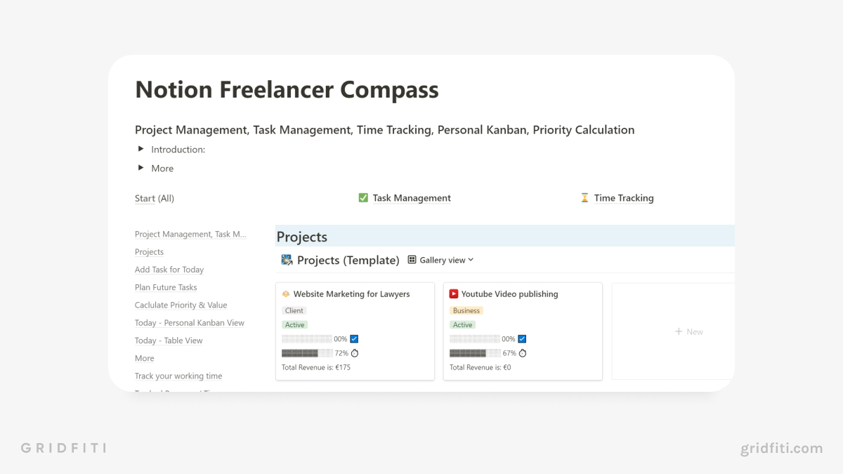 Freelance Compass – Notion Freelance Dashboard