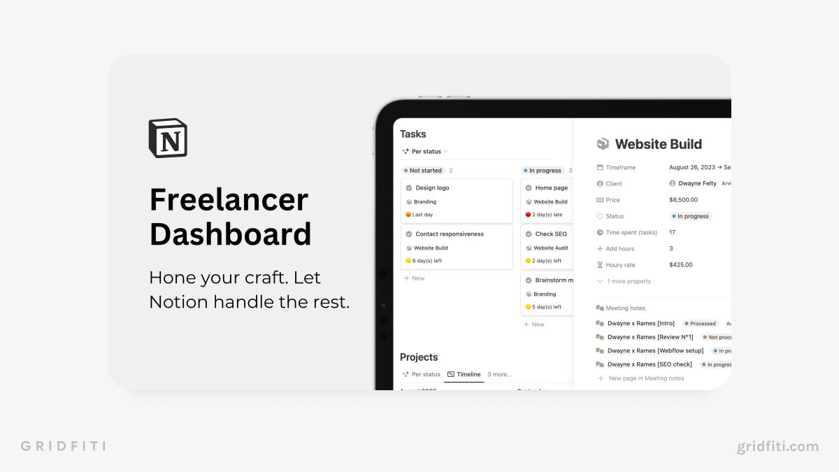 Automated Notion Freelancer Dashboard