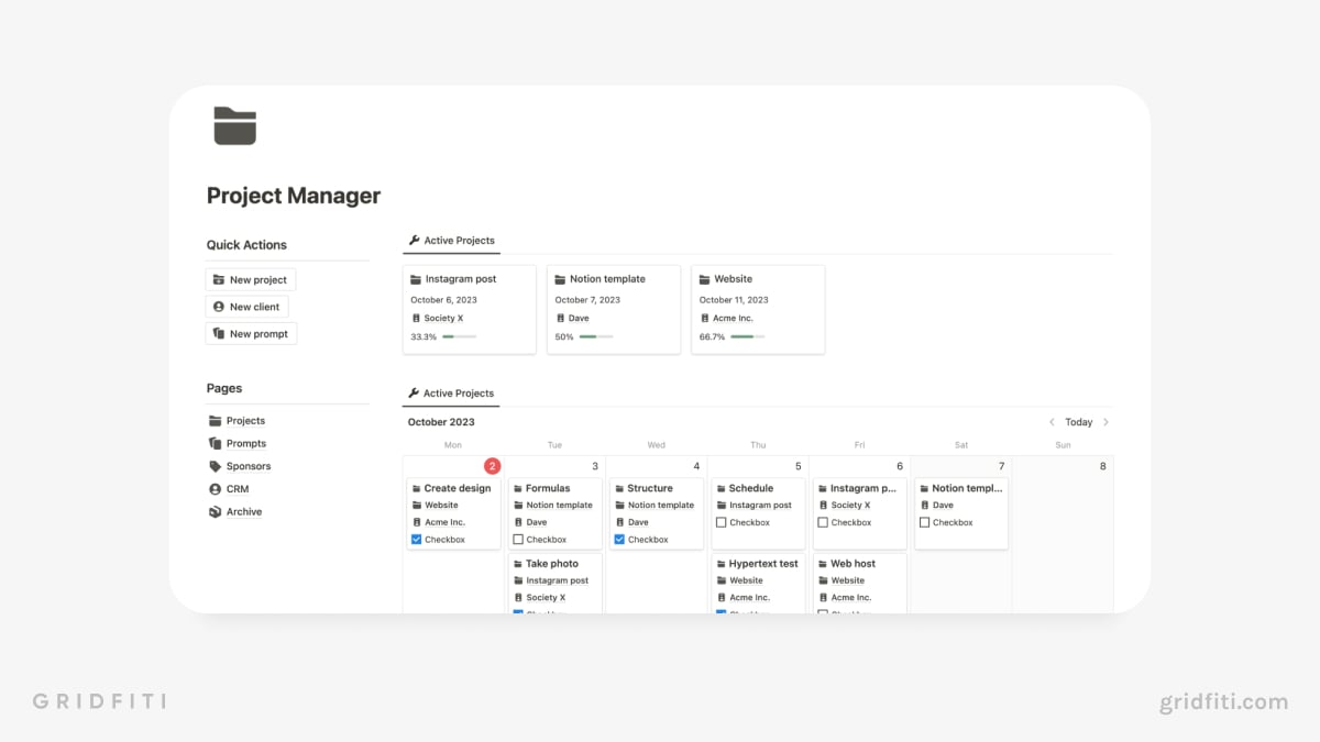Project Manager Notion Template