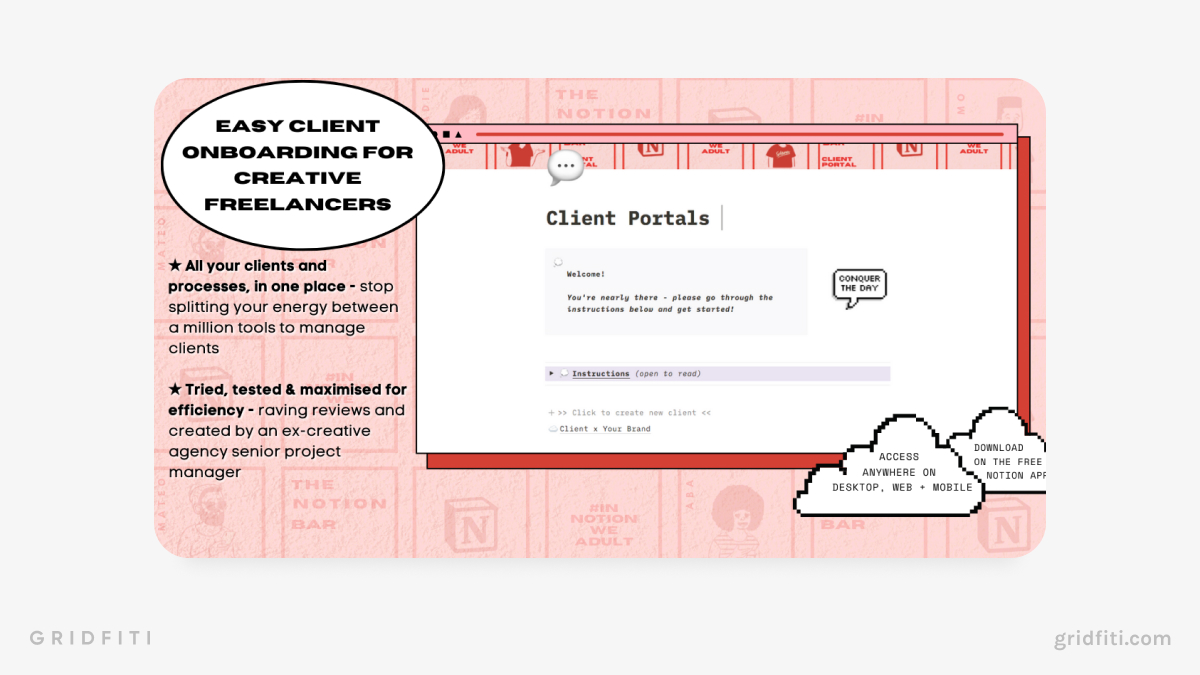 Notion Freelance Client Portal Template