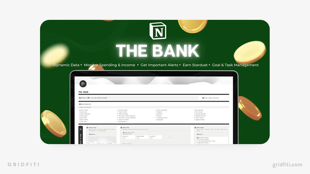 The Bank – Notion Finance Template
