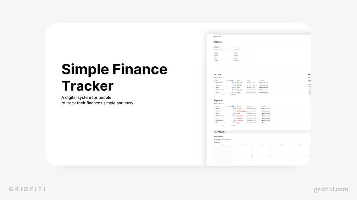 Free Simple Finance Tracker Template