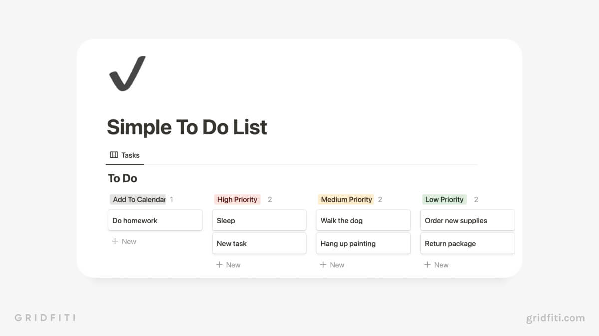 Free Notion Simple To-Do List